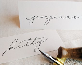 Wedding Place Cards / Handwritten / Modern Calligraphy / Escort cards | Name Cards / Custom Calligraphy / "Kitty" Style