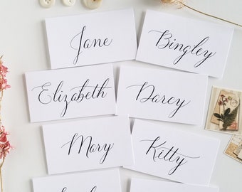 Wedding Place Cards / Handwritten / Modern Calligraphy / Escort cards / Name Cards / Custom Calligraphy / "Elizabeth" Style