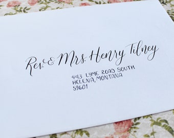Custom Calligraphy Envelopes / Handwritten addressing for wedding invitations / "Lydia" Style
