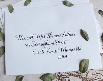 Custom Calligraphy Envelopes / Handwritten addressing for wedding invitations / "Jane" Style