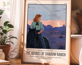 The Secret at Shadow Ranch Print | Mystery Books Wall Art | Book Lover Bookish Gift | Library Art