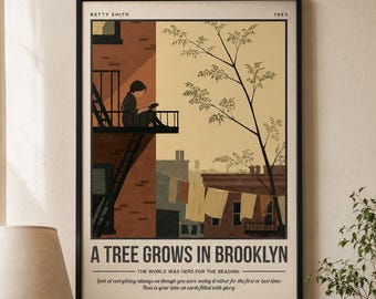 A Tree Grows in Brooklyn Print | Betty Smith Quote Wall Art | Book Lover Bookish Gift