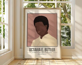 Affiche de majordome d'Octavia E | Art mural citation d'auteur | Affiche littéraire | Cadeau livresque pour amoureux des livres