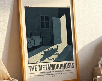 The Metamorphosis Print | Franz Kafka Monochrome Wall Art | Book Lover Gift | Reading Room Decor