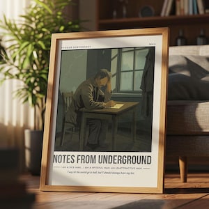 Notes From Underground Print | Fyodor Dostoevsky Poster | Bookish Christmas gift for Book Lovers