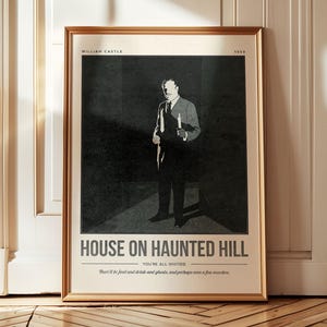 House on Haunted Hill Art Print | Cult Movies Collection | Classic Horror Wall Art | Cinema Poster | Cinephile Home Decor | Film Lovers Gift