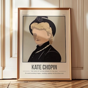 Kate Chopin Print | Author Quote Wall Art | Retro Literary Poster | Book Lover American Literature Art | Bookish Gift | Portrait Art