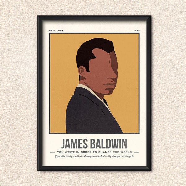 James Baldwin Poster | Author Quote Wall Art | Retro Literary Poster | Book Lover Literature Art | Bookish Gift | Literature Art Print