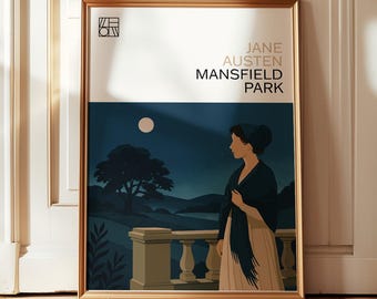 Mansfield Park Print | Jane Austen Wall Art | Modern Book Cover Poster