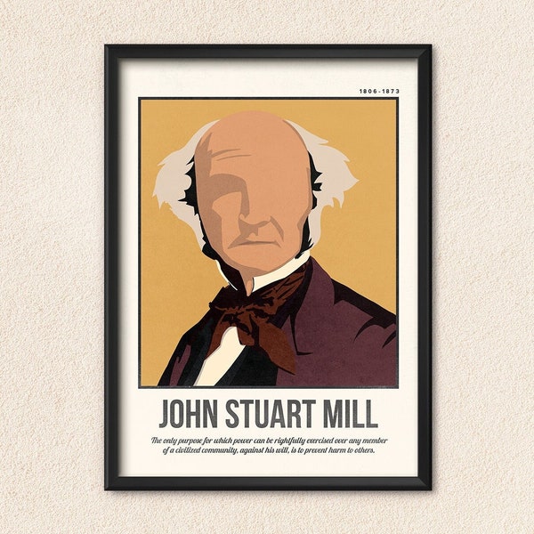 John Stuart Mill Kunstdruck | Philosophen Zitat Wandkunst | Retro Poster | Kollektion Philosophie | Sonderedition Philosoph Geschenk