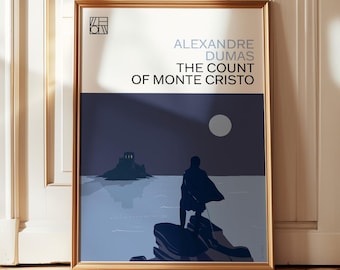The Count of Monte Cristo Print |  Alexandre Dumas Wall Art | Modern Book Cover Poster