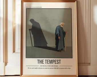 The Tempest Print | William Shakespeare Wall Art | Book Lover Gift | Literary Collection