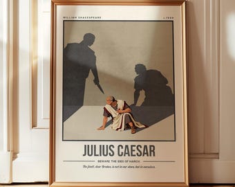 Julius Caesar Print | William Shakespeare Wall Art | Book Lover Gift | Literary Collection