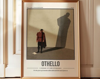Othello Print | William Shakespeare Wall Art | Book Lover Gift | Literary Collection
