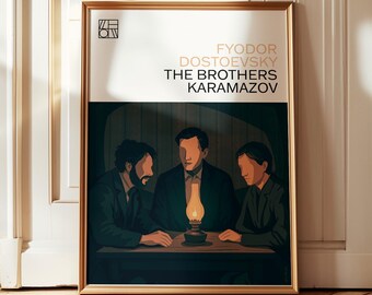 The Brothers Karamazov Print | Fyodor Dostoevsky Wall Art | Modern Book Cover Poster