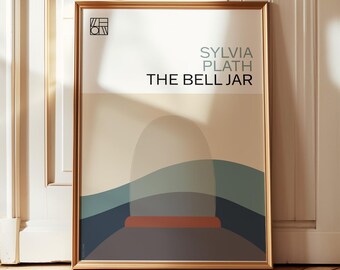 The Bell Jar Print | Sylvia Plath Wall Art | Modern Book Cover Poster