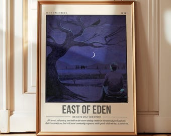 East of Eden Print | John Steinbeck Quote Wall Art | Retro Literary Poster | Bookish Gift