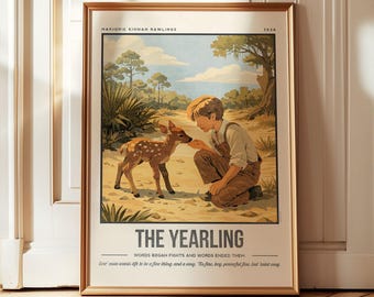 The Yearling Print | Victorian Literature Wall Art | Marjorie Kinnan Rawlings Quote Poster | Classic Literary Gift