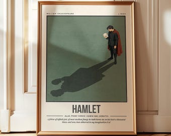 Hamlet Print | William Shakespeare  Wall Art | Book Lover Gift | Literary Collection