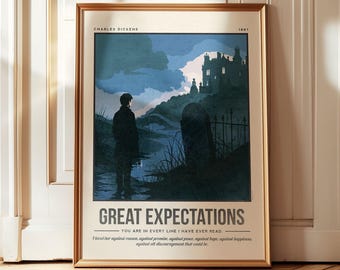 Great Expectations Book Print | Charles Dickens Quote Wall Art | Book Lover Decor | Bookish Gift