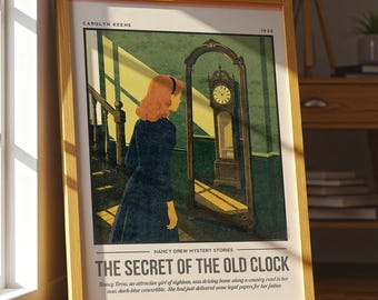 The Secret of the Old Clock Print | Mystery Books Wall Art | Book Lover Bookish Gift