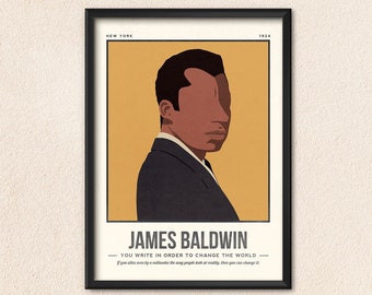 James Baldwin Poster | Author Quote Wall Art | Retro Literary Poster | Book Lover Literature Art | Bookish Gift | Literature Art Print