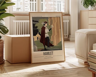 Lámina de Hamlet / Cita de William Shakespeare para la pared / Decoración para el rincón de lectura / Regalo para amantes de los libros