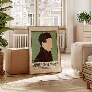 Simone de Beauvoir Art Print | Philosophers Quote Wall Art | Retro Poster | Philosophy Collection | Special Edition Philosopher Gift