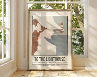 To the Lighthouse Print | Virginia Woolf Quote Wall Art | Book Lover Gift | Bookish Art