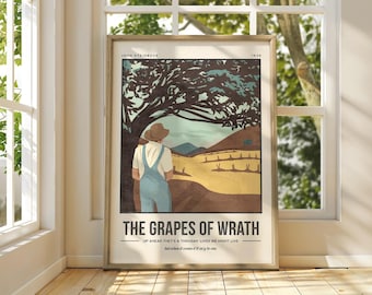 The Grapes of Wrath | John Steinbeck Quote Wall Art | Retro Literary Poster | Library Bookish Gift