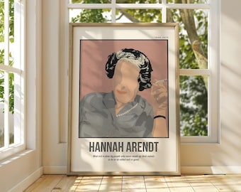 Hannah Arendt Art Print | Philosophers Quote Wall Art | Retro Poster | Philosophy Collection | Special Edition