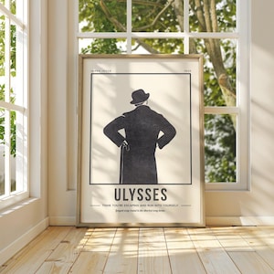 Ulysses Poster | James Joyce Buchumschlag Kunst | Zitat Wandkunst | Retro literarisches Poster | Buchliebhaber Literatur Druck | Bücherwurm Lese Geschenk