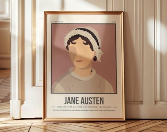 Jane Austen Print | Author Quote Wall Art | Literary Poster | Book Lover Art | Bookish Gift