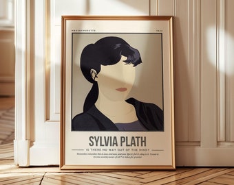 Sylvia Plath Poster | Author Quote Wall Art | Retro Literary Poster | Book Lover Literature Art | Bookish Gift | Illustration Art Print