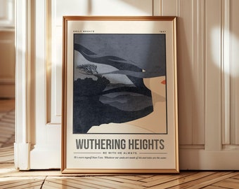 Wuthering Heights Print | Emily Brontë Book Cover Wall Art | Book Lover Literary Christmas Gift