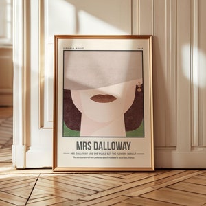 Mrs Dalloway Print | Virginia Woolf Book Cover Art | Quote Wall Art | Retro Literary Poster | Book Lover Literature Gift| Bookish Home Decor
