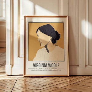 Virginia Woolf Poster | Author Quote Wall Art | Retro Literary Poster | Book Lover Literature Art | Bookish Gift | Illustration Art Print