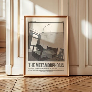 The Metamorphosis Print | Franz Kafka Book Cover Art Poster | Retro Quote Wall Ar | Book Lover Literature Wall Decor | Christmas Gift