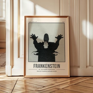 Frankenstein / Mary Wollstonecraft Shelley Copertina del libro / Citazione Wall Art / Poster letterario retrò / Arte per amanti dei libri Regalo libresco / Dark Academia