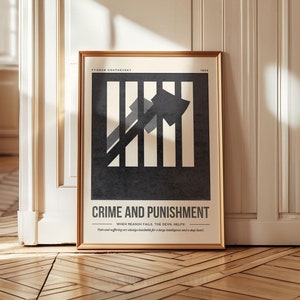 Crime and Punishment | Fyodor Dostoevsky Book Cover Art | Quote Wall Art | Retro Literary Poster | Book Lover Literature Art | Bookish Gift
