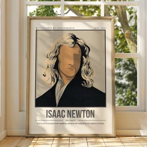 Isaac Newton Print | Scientist Quote Wall Art | Retro Computer Science Poster | Coding Art | STEM University College Illustration Art Print