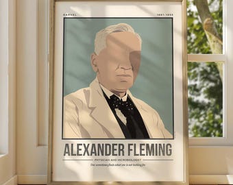 Alexander Fleming Print | Scientist Quote Wall Art | Medical Art | STEM University | Physician Gift