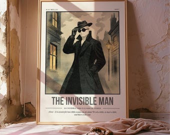 The Invisible Man Print | H. G. Wells Quote Wall Art | Book Lover Bookish Gift | Sci-fi Reader Gift