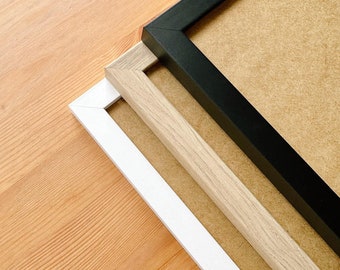 Matte Minimalist Frame A1 A2 A3 A4 A5 - Photo Frame - Scandinavian Picture Frame - Black - White - Oak Finish