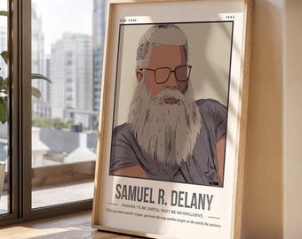 Samuel Delany Print | Black Author Quote Wall Art | Sci-Fi Author Poster | Bookish Gift