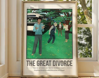 The Great Divorce Print | CS Lewis Quote Wall Art | Classics Literary Gift | Booknook Home Decor