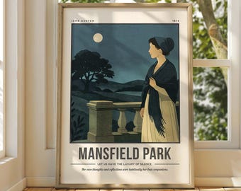 Mansfield Park Print | Jane Austen Quote Wall Art | Book Lover Literature Art | Bookish Gift