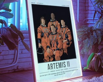 Artemis II Print | Lunar Flyby Wall Art |  Moon Art | Limited Edition Collectible