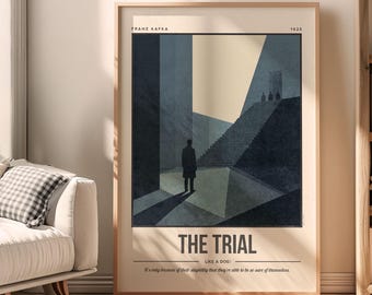 The Trial Print | Franz Kafka Monochrome Wall Art | Book Lover Gift | Reading Room Decor