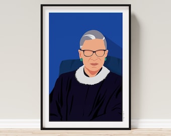 Ruth Bader Ginsburg Art Print | Iconic Figures Collection | Shero | Amazing Woman Wall Art | Inspirational Woman Poster  | Xmas gift